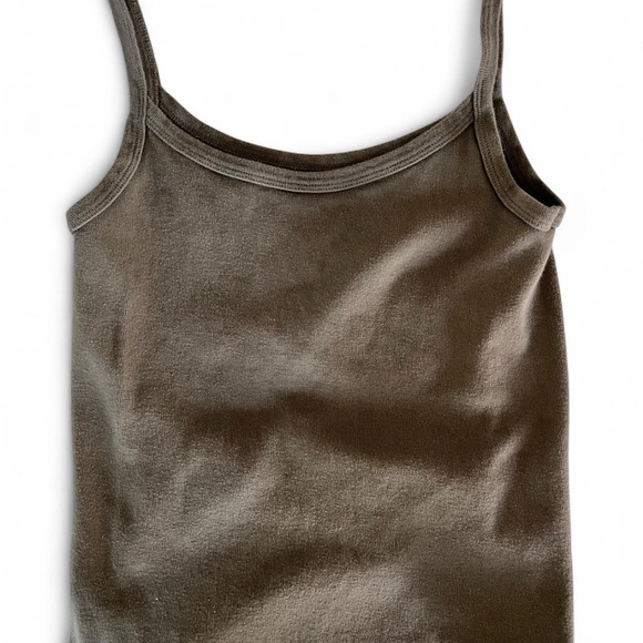 Brandy Melville Top Bundle Set of 4, white ss, tanks- olive, black, tube black - Picture 3 of 8
